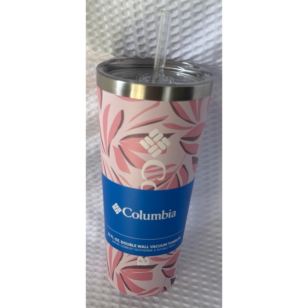 Columbia 21 fl oz Double-Wall Vacuum Tumbler Straw Lid Salmon Rose